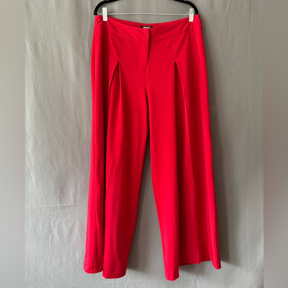 Metrostyle Red Pleated Office Pants Slacks Size 14P